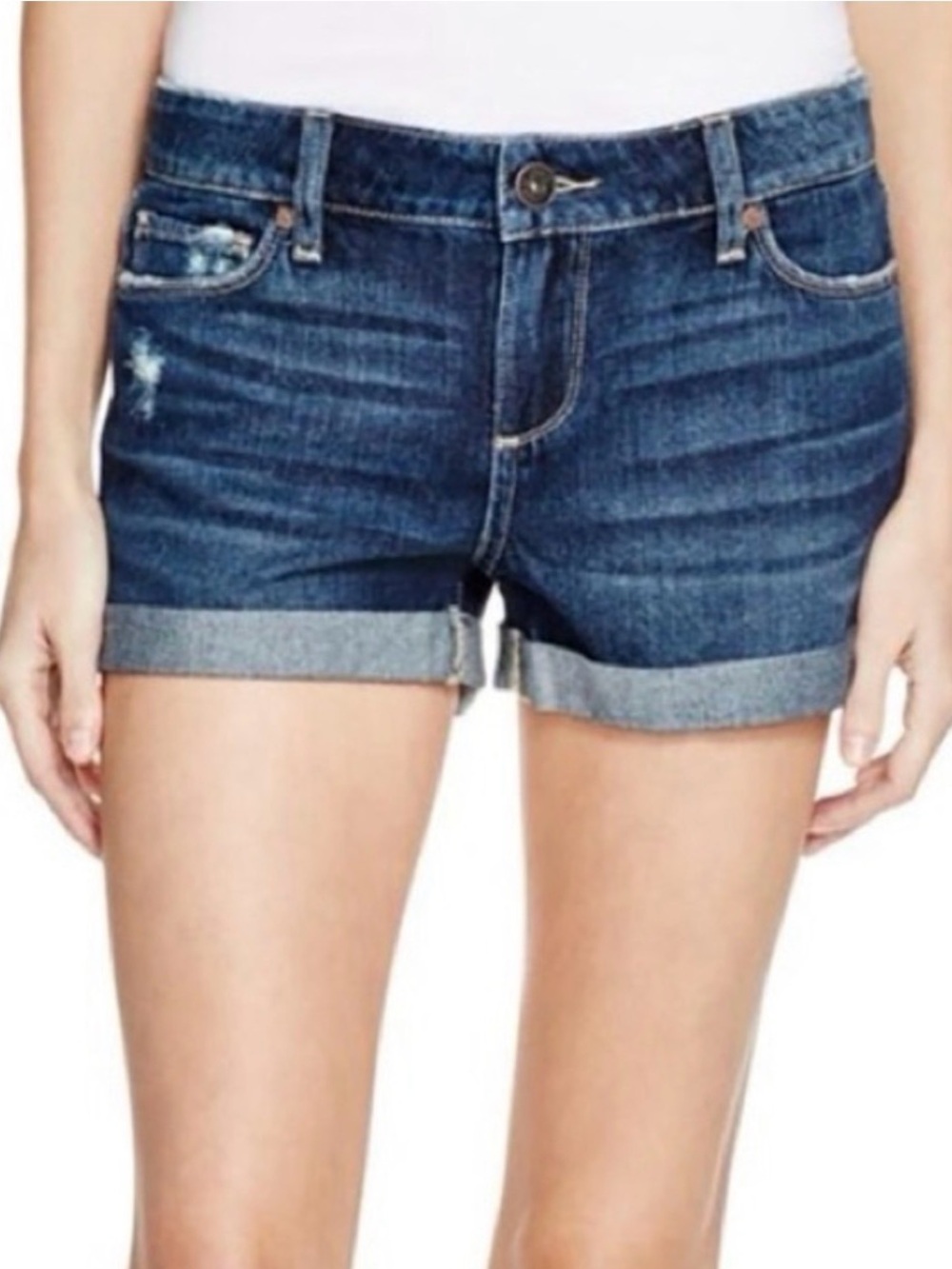 Paige Jimmy Jimmy Cuffed Denim Shorts 30